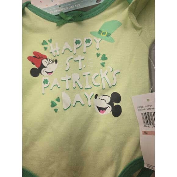 Disney Minnie & Mickey Mouse St. Patricks Day Outfit Sz 3M Tulle Leggings 6158 - Picture 2 of 5